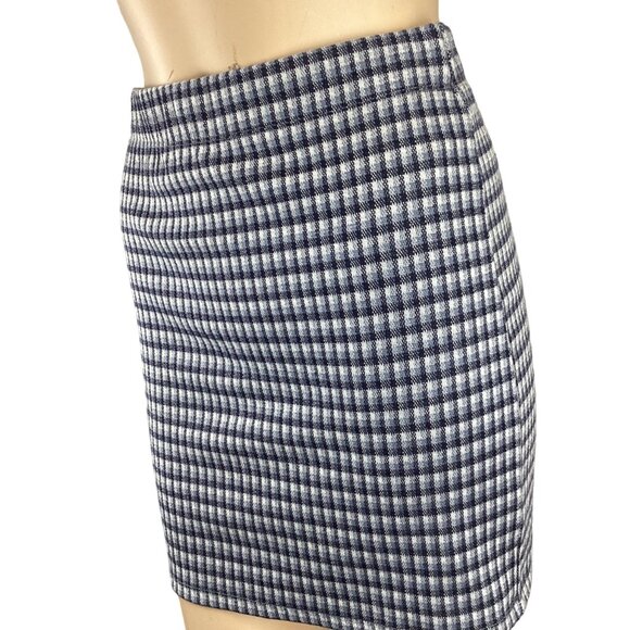 Freshman 1996 Womens Blue & White Plaid Mini Skirt Small Skirt ONLY‎ - Picture 3 of 5